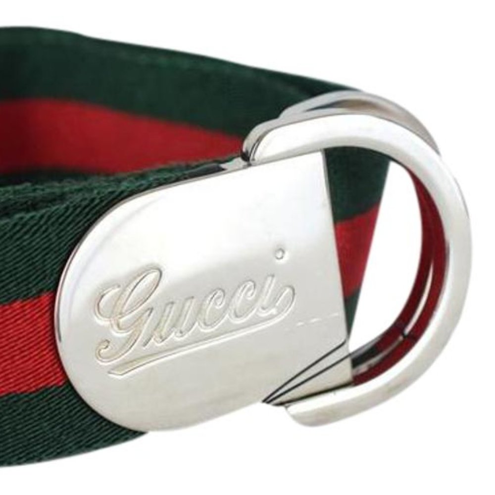 Gucci Web Belt with Gucci Buckle in Green - Picture 6 of 6